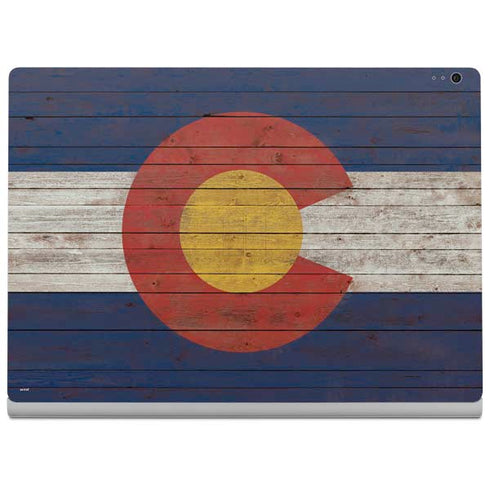 Colorado Flag Dark Wood Surface Book 2 13.5in Skin